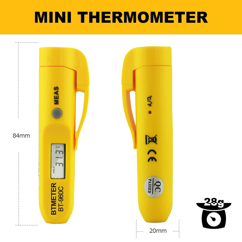Non Contact Infrared Food Thermometer, Digital IR Laser Thermometer Pen for Cooking, -22°F to 527°F Instant Read, No Touch Safe Hygienic for Meat, Grill, Candy, Wine, Baby Milk (2-Pack)