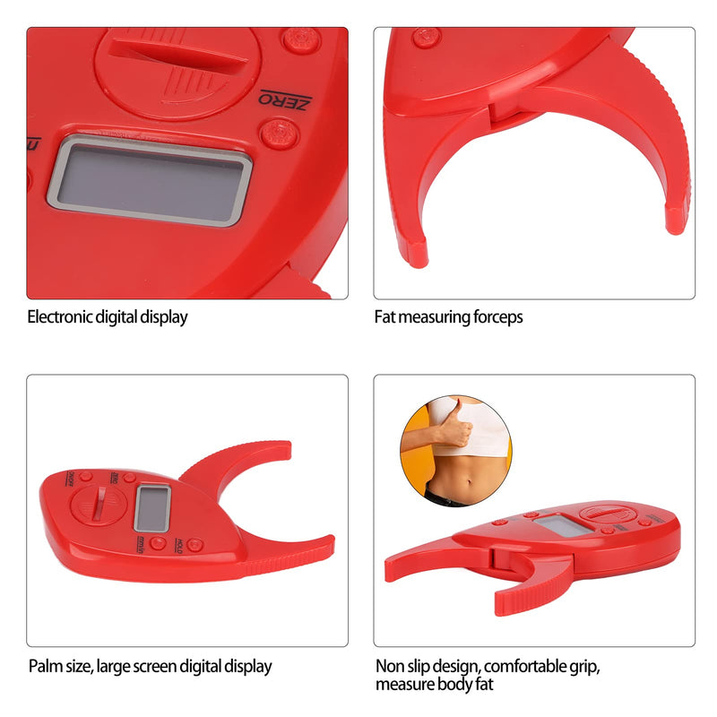 Body Fat Caliper, Accu Measure Fat Calipers Subcutaneous Fat Calipers Body Fat Measurement Device Fat Calipers for Trainers for Fitness Enthusiasts(red) - BeesActive Australia