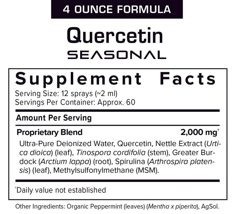 Results RNA – Quercetin Seasonal Provides Exceptional Immune & Respiratory Support in a Delicious Oral Spray – Reduce Oxidative Stress & Enjoy Seasonal Relief. (4 oz - 60 Day) 4 Fl Oz (Pack of 1)