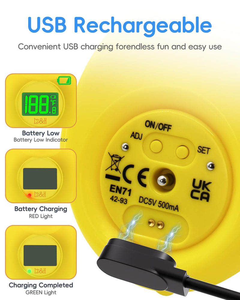 b&h Duck Rechargeable Baby Bath Thermometer - Fast Temperature Reading, Digital Water Thermometer for Bathtub and Room, Safety Infant Floating Bath Toy, Baby Bath Essentials baby duck