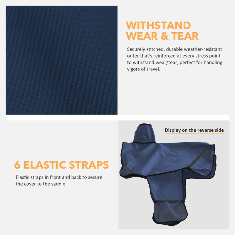 Harrison Howard 600 Denier Splash-Resistant Protective Saddle Cover Protection from Scratches, Direct Sunlight, and Dust/Debris Keeps Saddle in Pristine Condition-Navy Navy - BeesActive Australia