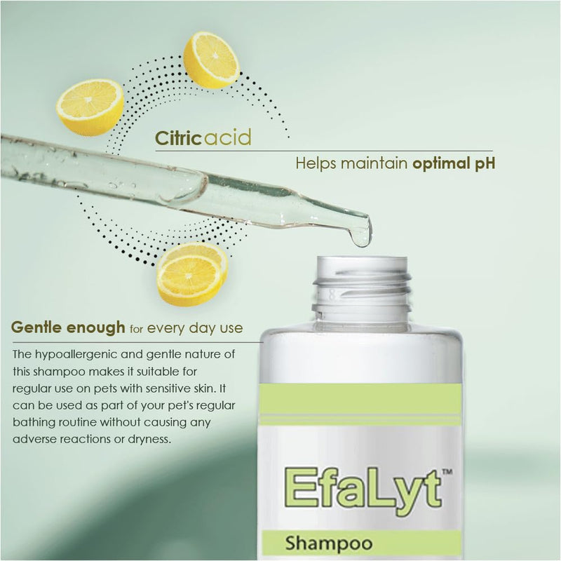 EfaLyt Hypoallergenic Shampoo for Pets - Blend of Proteins, Essential Fatty Acids - Control Flaking and Scaling - Optimal pH Balance - Natural Moisturizer - 12 fl oz - PawsPlanet Australia