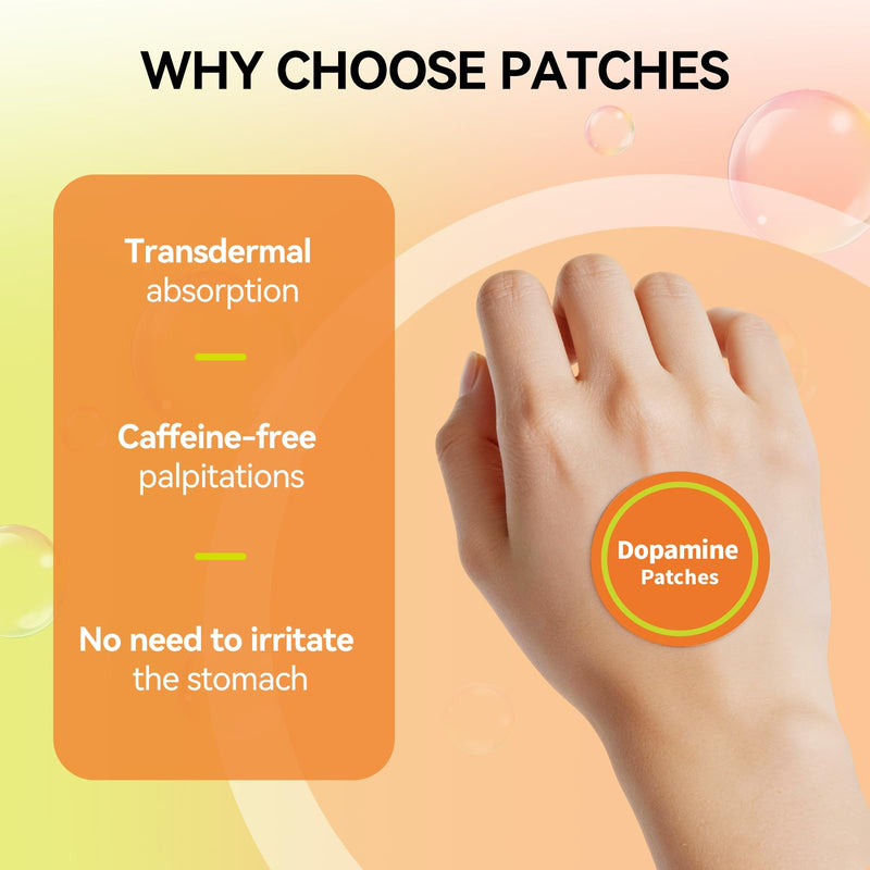 Dopamine Patches -10X Stronger Formula - 60 Patches – Mood Support, Calm & Focus - Stress Relief with Mucuna Pruriens & 5-HTP – Plant-Based, Vegan, Non-Transdermal, 2 Month Supply pack of 1