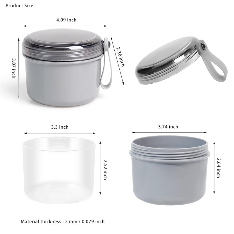 Large Denture Bath Cup No Leak Denture Case Retainer Cleaner Case Complete Cleaning Care Denture Clear and Retainer Denture Holder for Soaking (grey) grey