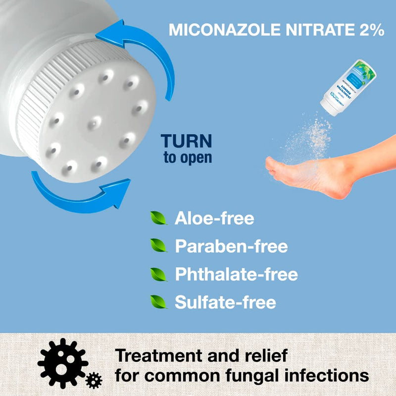 Puregen Labs Antifungal Powder with 2% Miconazole Nitrate for Common Fungal Infections Including Athlete’s Foot, Jock Itch and Ringworm, Talc Free, 3 oz (85g) - BeesActive Australia