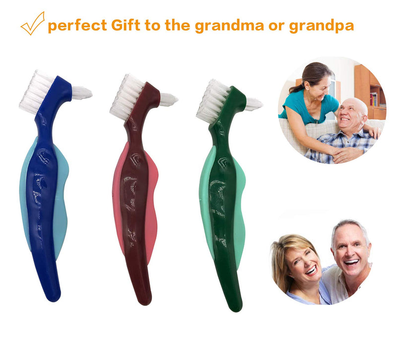 Premium Hard Denture Brush Toothbrush with Premium Carrying Case, Multi-Layered Bristles & Portable Denture Double Sided Brush for Denture Care(Pack of 6) round_box - BeesActive Australia