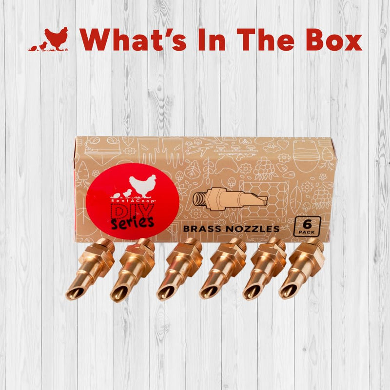 RentACoop DIY Waterer Kit – Six (6) Pack Horizontal Brass Nozzles – Great for Rabbits, Guinea Pigs, Ferrets and Other Small Animals - BeesActive Australia