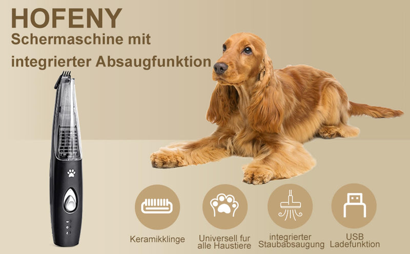 Hofeny Dog Clipper with Vacuum Cleaner, Cat Claw Trimmer, Quiet Paw Clipper, Pet Shaver, Suitable for Dogs, Cats, Paws, Eyes, Ears, Face and Body - BeesActive Australia