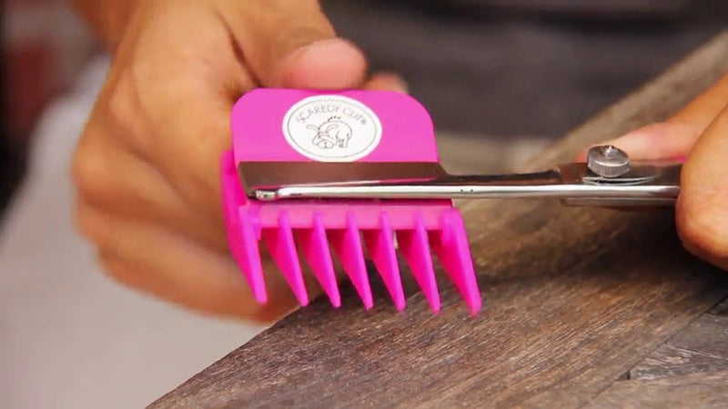 SCAREDY CUT Silent Pet Grooming Kit for Dog, Cat and All Pet Grooming - A Quiet Alternative to Electric Clippers for Sensitive Pets (Right-Handed Pink) 16pc Right-handed Pink