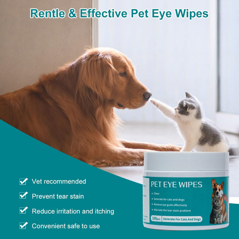 Eye care pads for dogs, 100 pieces dog care wipes, wet wipes for dogs and cats, tear stain remover for dogs, eye cleaning pads for dogs and cats, wipes for dogs and cats, eye care eye care pads - BeesActive Australia