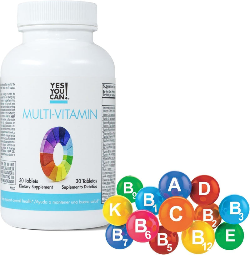 Yes You Can! Daily Multivitamin for Men and Women, 30 Tablets | Rich in vitamins A, B, C & E with antioxidants, supports overall health and well-being 30 Count (Pack of 1)