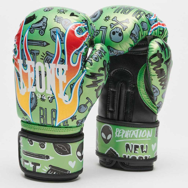 Leone 1947, Flames Boxing Gloves 06oz. GN407J green 6OZ