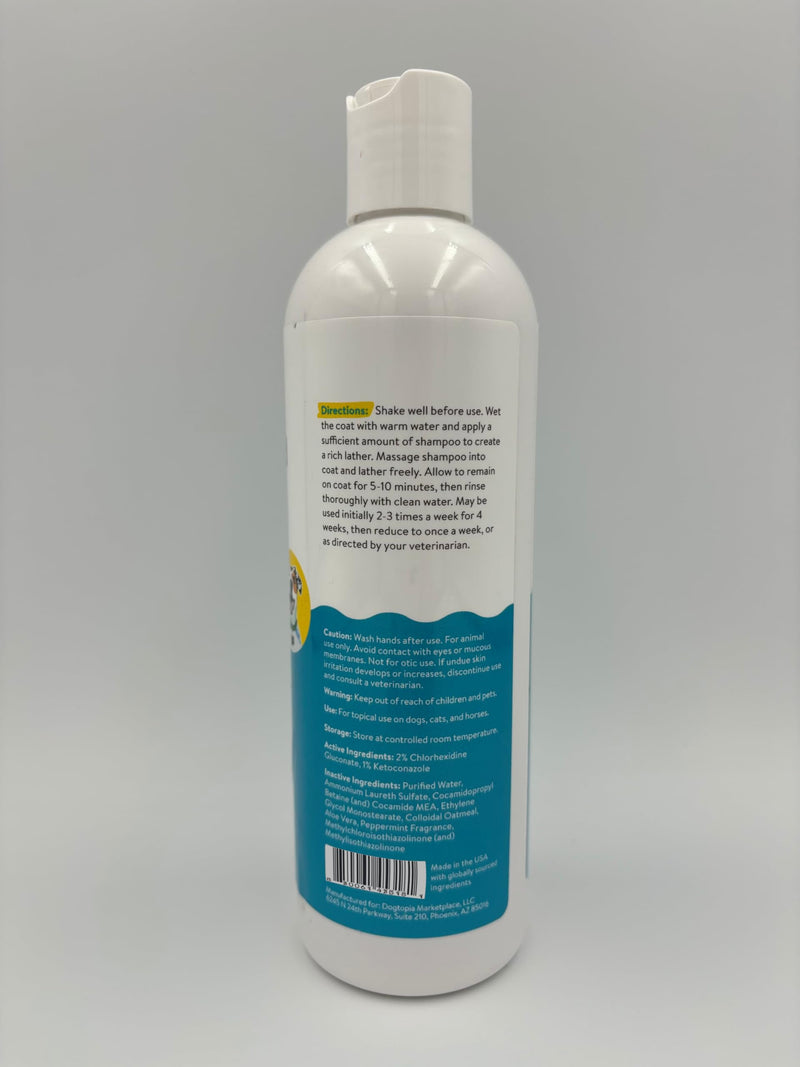Keto-Dog Medicated 12oz Shampoo for Dogs and Pets – Hint of Mint Scent | Therapeutic Medicated Shampoo with Moisturizing Colloidal Oatmeal | Soothes and Relieves Irritated Skin - PawsPlanet Australia