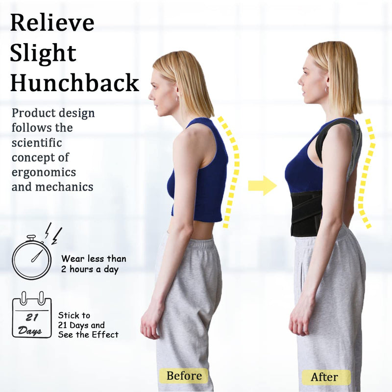 Posture Corrector for Women & Men - Adjustable Back Brace, Lumbar Support for Pain Relief, Scoliosis & Hunchback Correction, Spine Alignment Aid L(33"-37") L(33"-37") - BeesActive Australia