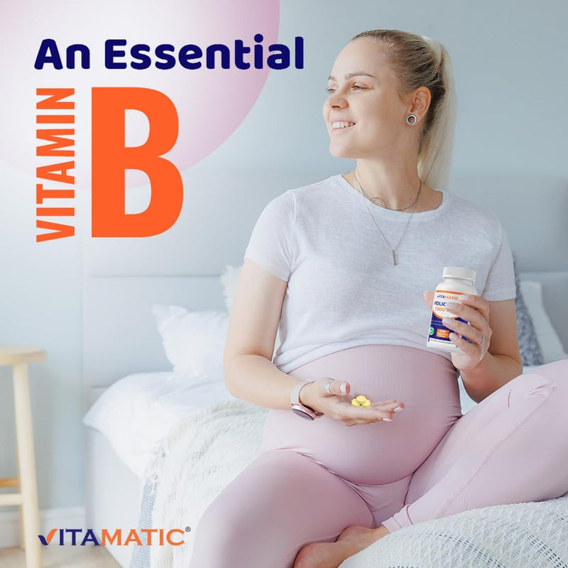 Vitamatic Folic Acid 1000 mcg (1 mg), 240 Tablets, 2 Pack | Vegetarian 480 Count (Pack of 1)