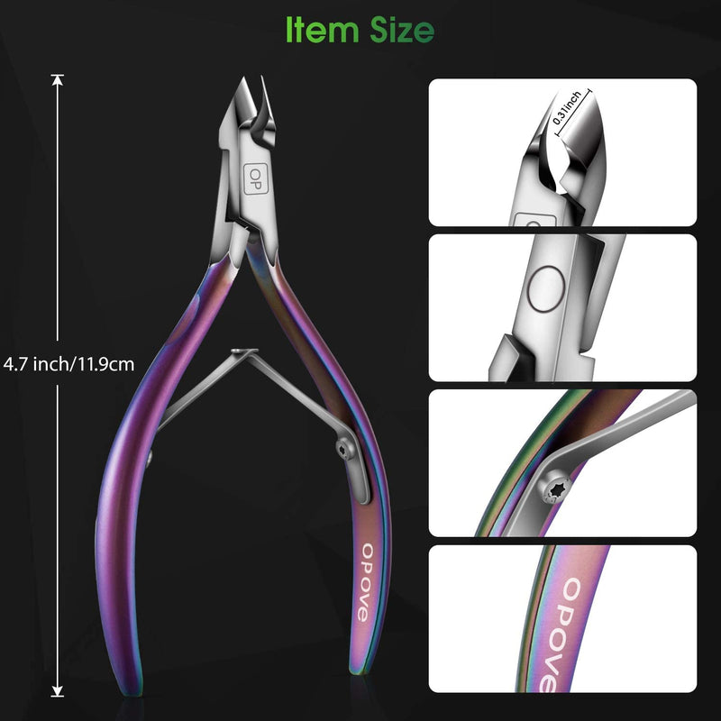 Cuticle Trimmer Cuticle Nippers Clippers Stainless Steel Hangnail Remover Extremely Sharp Cutter Pedicure Manicure Tool, opove X7 Rainbow Gradient - BeesActive Australia