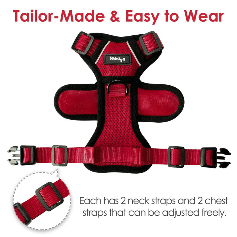 Cat Harness with Leash Escape-Proof Cat Leash Set Adjustable Soft Kitten Vest with Reflective Strips Chest Harness for Small Kittens (Red, XS) Red - BeesActive Australia