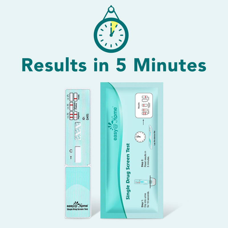 Easy@Home Marijuana Drug Test Kit for Urine - THC Tests for Home Use (10 Pack), Weed Detox Testing Kits with 50 ng/ml Cutoff Level, #EDTH-114 10 Pack