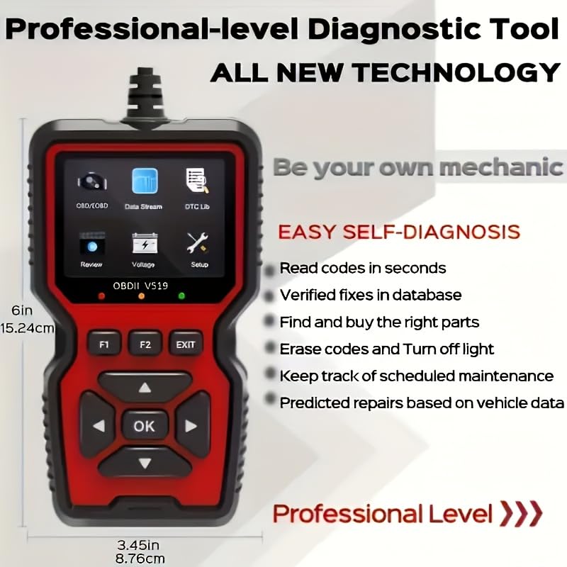 V519 OBD2 Scanner Diagnostic Tool, Car Code Reader with 35,901 Built-in DTC Lookup, Check Engine Light Reader, Live Data, I/M Readiness, Battery Voltage Test, for 1996+ Vehicles - BeesActive Australia