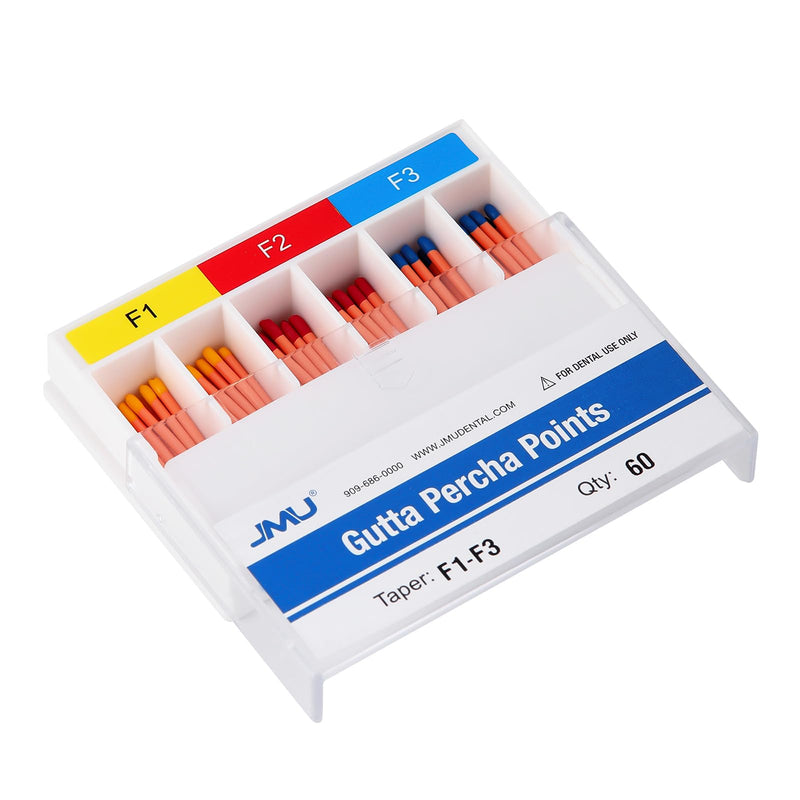 JMU Dental Gutta Percha Points #F1-F3 Assorted 60 Pcs/Pack 1