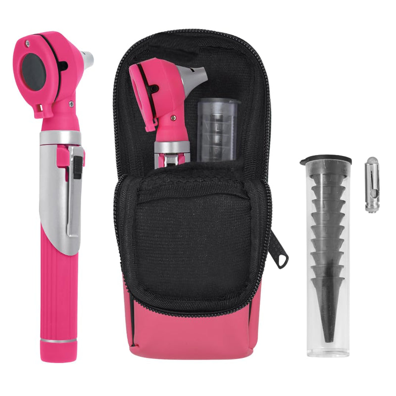 Fiber Optic Mini Otoscope - Ear Scope with Light for Infection Detection, Wax Removal, and At-Home ENT Exams (Pink Color) Reguler - BeesActive Australia