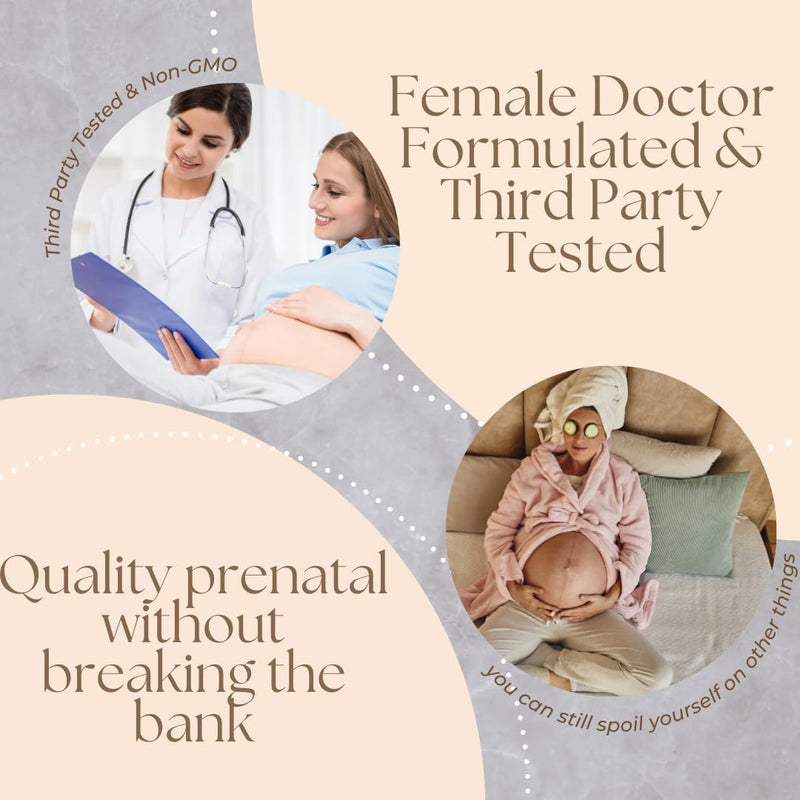 Research Labs Prenatal Vitamins for Women 2 Fer 1 Ad: 6X More Bioavailable Methylated Folate Folic Acid MTHF 5 | Supports Brain Development, Healthy Growth 60 Count (Pack of 2)