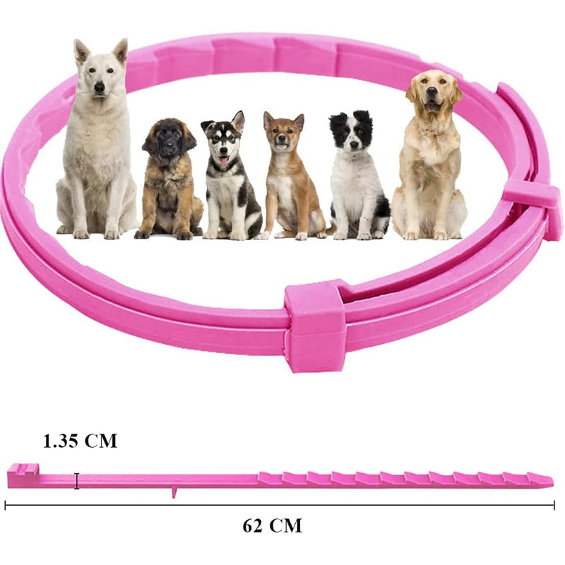 SSyang Luminous prevention collar, 2 pieces tick collar for dogs and cats against parasites with up to 8 months protection, fluorescent collar universal, adjustable in any size (pink + blue) pink + blue - BeesActive Australia
