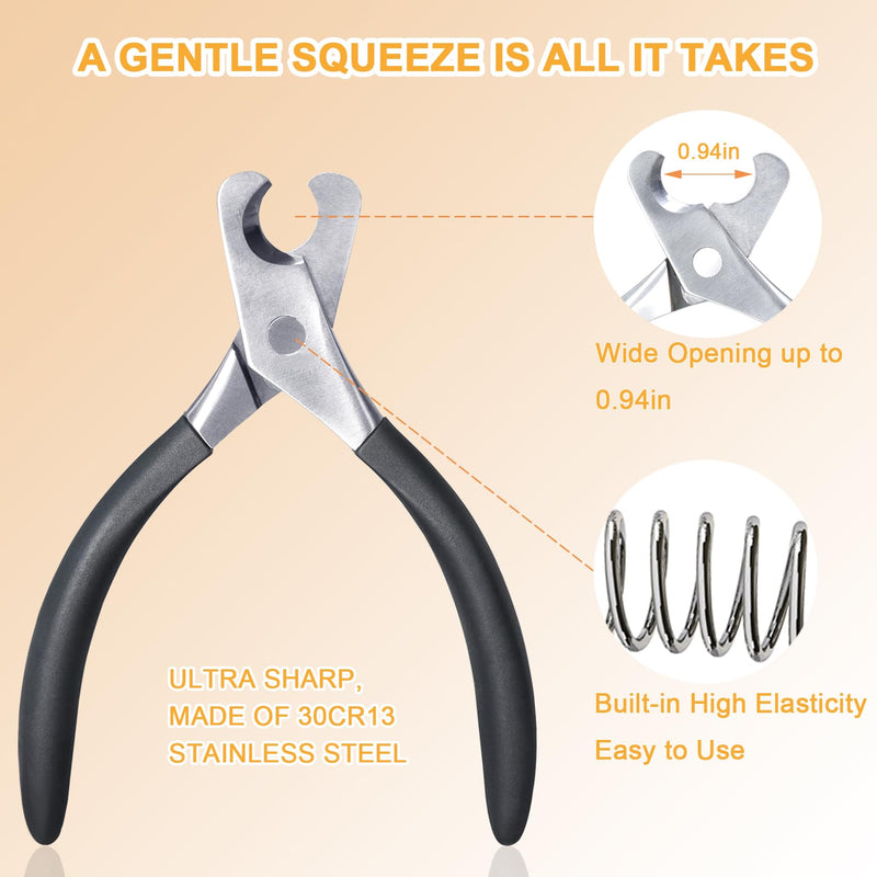 Dog Nail Clippers for Large Medium Small Dogs, Wide Open Heavy Duty Dog Nail Trimmers for Thick Toenail, Professional Ergonomic Handle Sharp Grooming Cutter with Nail File for Pet - BeesActive Australia