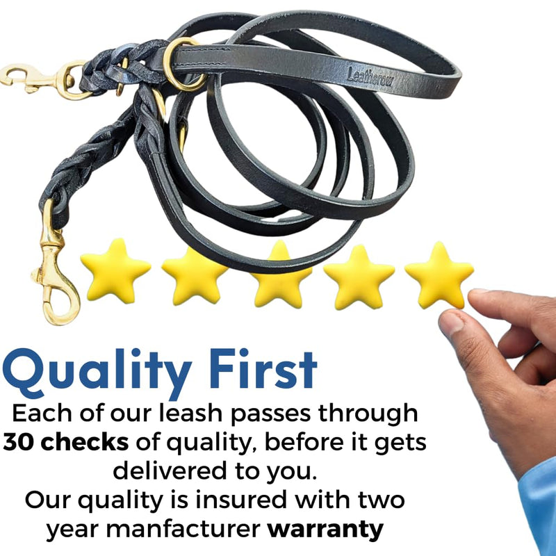 8 FT Multi-Function Leather Dog Leash, Genuine Leather Hands-Free Training Lead for Small Medium Large Dogs, Adjustable Long Leash for Walking, Hiking, Obedience Control (Black, 8 Ft) Black - BeesActive Australia