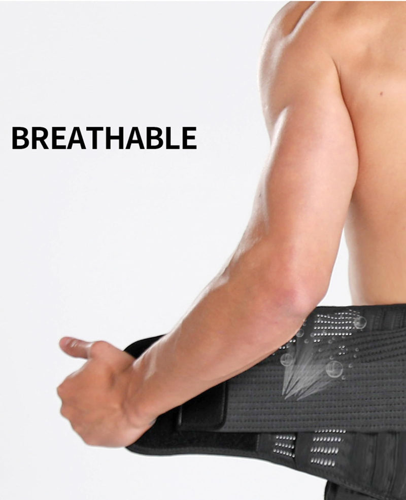 Waist Trimmer Belt for Men, Trainer Tummy Control, Adjustable Wide Sweat Wrap Body Shaper for Back Lumbar Support Medium Black