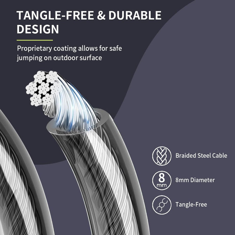 Hererope Weighted Jump Ropes for Men & Women, 1/2 LB Jump Rope Weighted With Ball-bearing, No-Slip Grip, Durable Steel Cable, Heavy Jump Rope Designed for Fitness, High-Intensity Strength Workouts, crossfit Grey Medium - 8'4 (User Height 5'4.5" - 5'7")