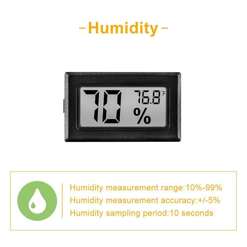 12 Pack Pgzsy Mini Small Digital Electronic Temperature Humidity Meters Gauge Indoor Thermometer Hygrometer LCD Display Fahrenheit (℉) for Humidors, Greenhouse, Garden