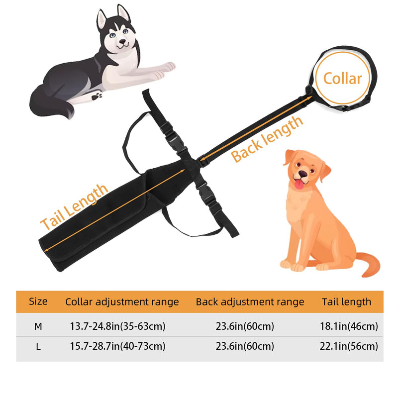 OHCOZZY Dog Tail Protector for Wounds, Adjustable Dog Tail Protector Sleeve for Medium and Large Dogs, Anti Licking(M,Black)