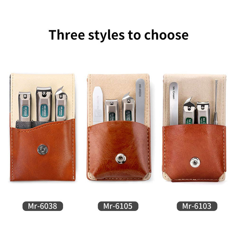 MR.GREEN 3 pcs Nail Clippers Set Stainless Steel Nail Clippers & Slant EDG Toenail Clipper Cutter for Men and Women Mr-6038