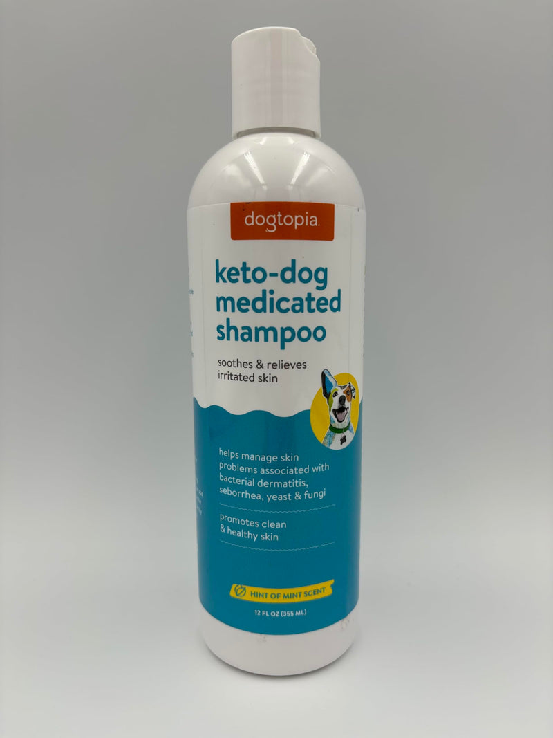 Keto-Dog Medicated 12oz Shampoo for Dogs and Pets – Hint of Mint Scent | Therapeutic Medicated Shampoo with Moisturizing Colloidal Oatmeal | Soothes and Relieves Irritated Skin - PawsPlanet Australia