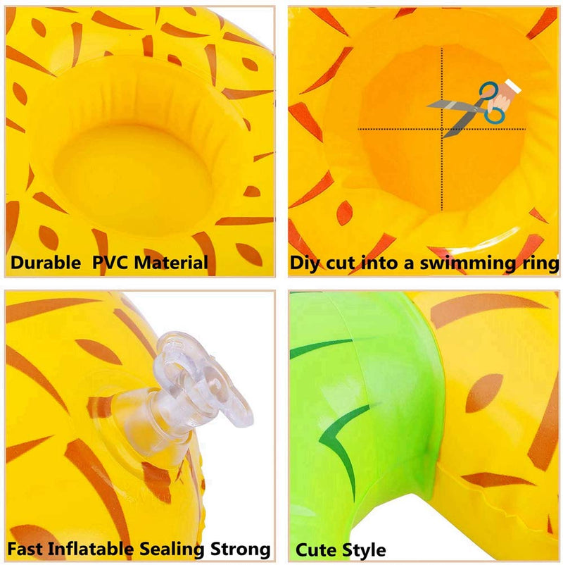 6 Pcs Small Animal Inflatable Float Toy Swimming Ring with Air Pump Bath Collar Ring for Ferret Lizard Hedgehog Hamster Squirrel Tortoise Water Beach Pool Cage Accessories Photo Shoot Toy Pet Supplies - BeesActive Australia