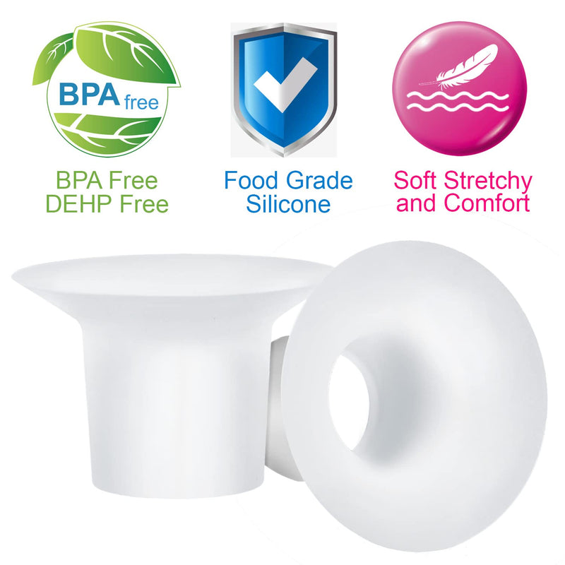 Flange Inserts 19mm for Medela/Spectra/Elvie/Motif Luna/Ameda MYA Breastpump 24mm Breast Shields. Reduce 24mm Nipple Tunnel Down to 19mm;2pc/Each - BeesActive Australia