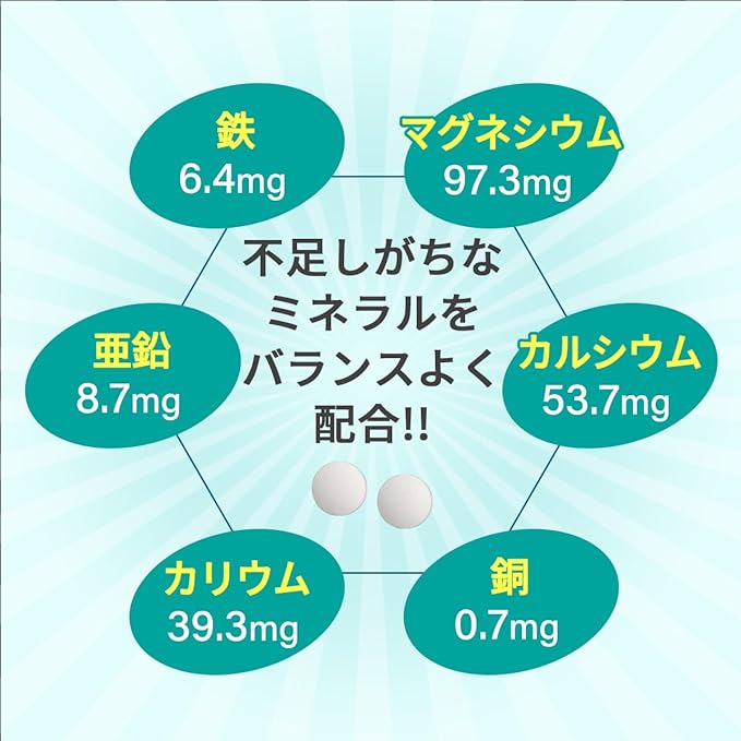 Kenko Kazoku Multi-Mineral 62 tablets 31 days supply Zinc, Copper, Iron, Magnesium, Calcium, Potassium Made in Japan - BeesActive Australia