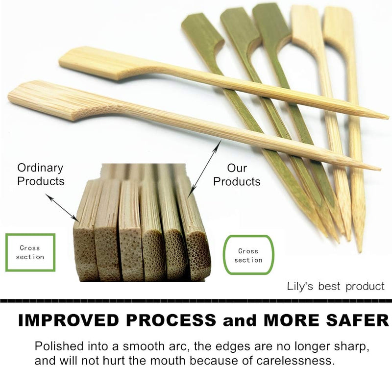 HOPELF 10 inch Bamboo Paddle Picks Skewers for Shish Kabob，Fruit Kabobs，BBQ，Kitchen，Grilling，Barbeque Snacks.Wood pick More Size Choices 3.5''/ 4.7''/ 7''/ 10'' (Pack of 100) - BeesActive Australia