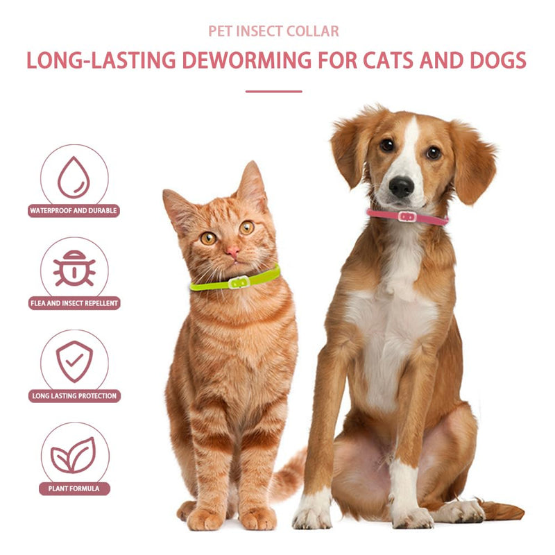 BKEPDY Dog Collar for Dogs Tick Collar for Cat Flea Collar Adjustable Collar for Dogs and Cats with Natural Ingredients Environmentally Friendly Material Pink - BeesActive Australia