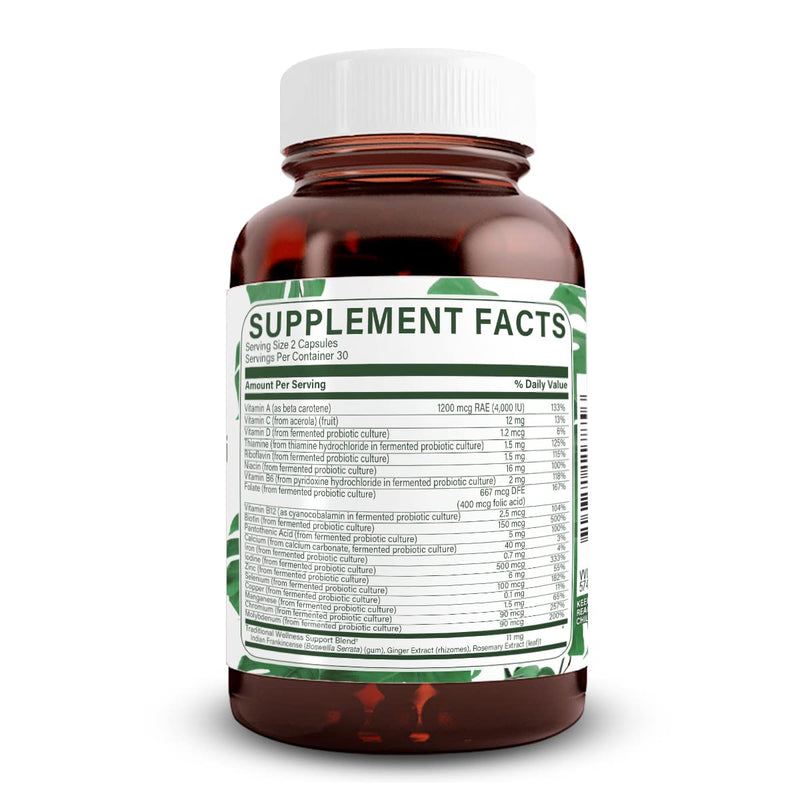 Natural Nutra Whole Food Complete Multivitamin, 60 Capsules | Mineral for Unisex, Energy Booster, Helps Maintain Bone Health, Improves Brain Function & Skin, Helps Enhance Immunity 1 Count (Pack of 60)
