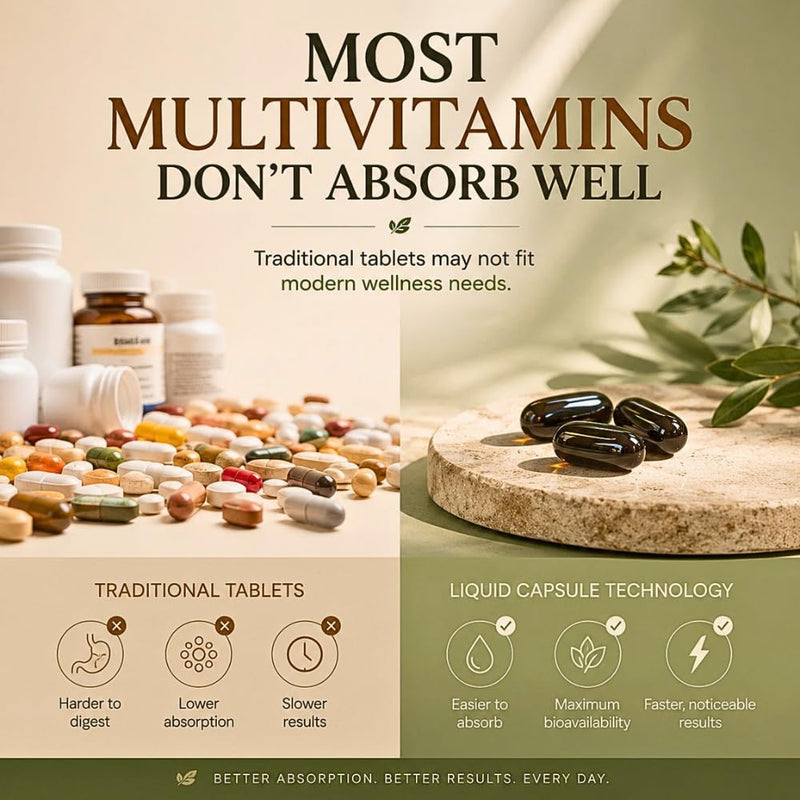 Liquid Multivitamin Complete – Energy & Overall Wellness Support with 29 Essential Nutrients, Halal Supplement, Made in USA