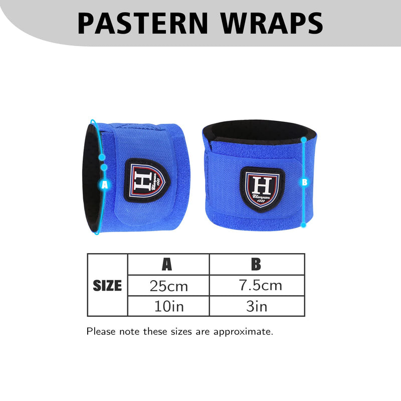 Harrison Howard Durable Shock-Absorbent Breathable Impact Protection Pastern Wraps for Horse in Pairs Blue - BeesActive Australia