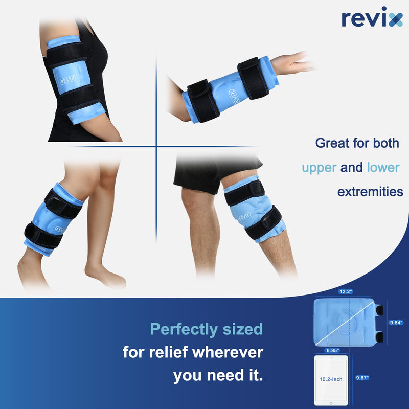 REVIX Ice Pack for Knee Pain Relief, Reusable Gel Ice Wrap for Leg Injuries, Swelling, Knee Replacement Surgery, Cold Compress Therapy for Arthritis, Meniscus Tear and ACL Blue Blue-1 Pack 1 - BeesActive Australia