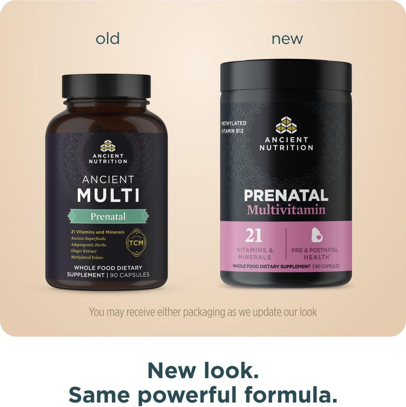 Ancient Nutrition Methylated Prenatal Multivitamin for Women Prenatal (90 count) 90 Count