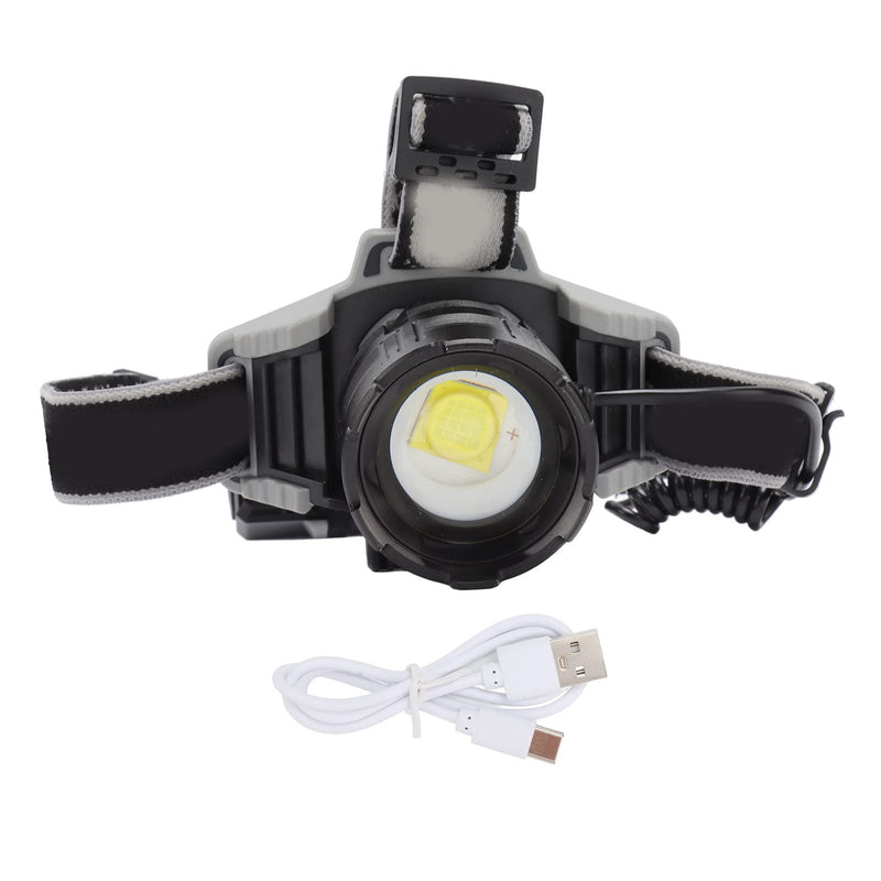 SUNGOOYUE Telescopic Zoom LED Headlamp, Type C Charging LED Flashlight for Camping