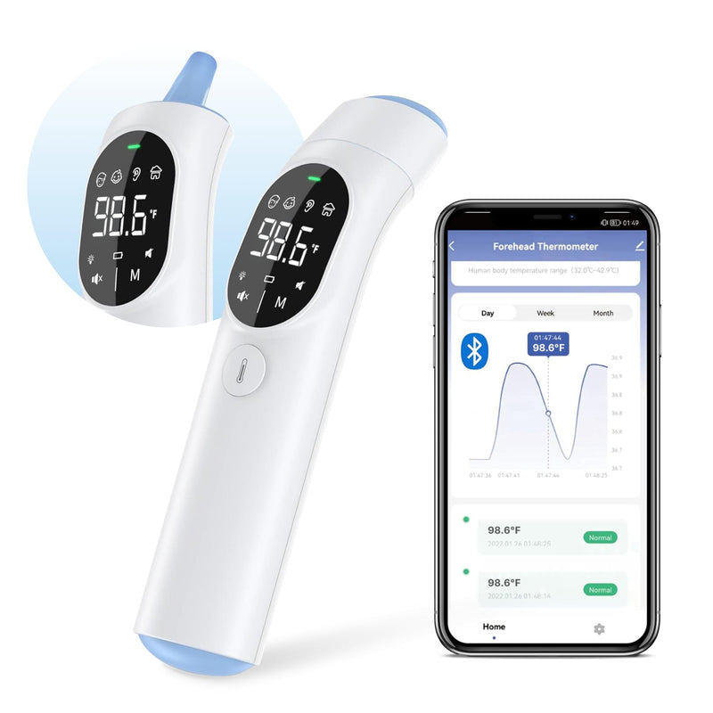 Non-Contact Infrared Thermometer, 3-in-1 Forehead, Ear & Object Thermometer, Baby and Infant Friendly, Medical-Grade Accuracy