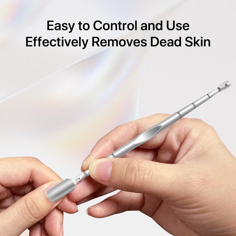 10 Pack Cuticle Pushers with Fork, 2 in 1 Cuticle Nail Pusher Tools with fork, Stainless Steel Cuticle Remover Tool for At-Home & Travel Manicures Pedicures - Silver - BeesActive Australia