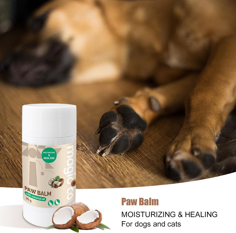 Natural Coconut Oil Paw Balm for Dogs & Cats, Moisturising & Protective Paw Balm, Nose Balm,Vegan, Cruelty-Free, 30g
