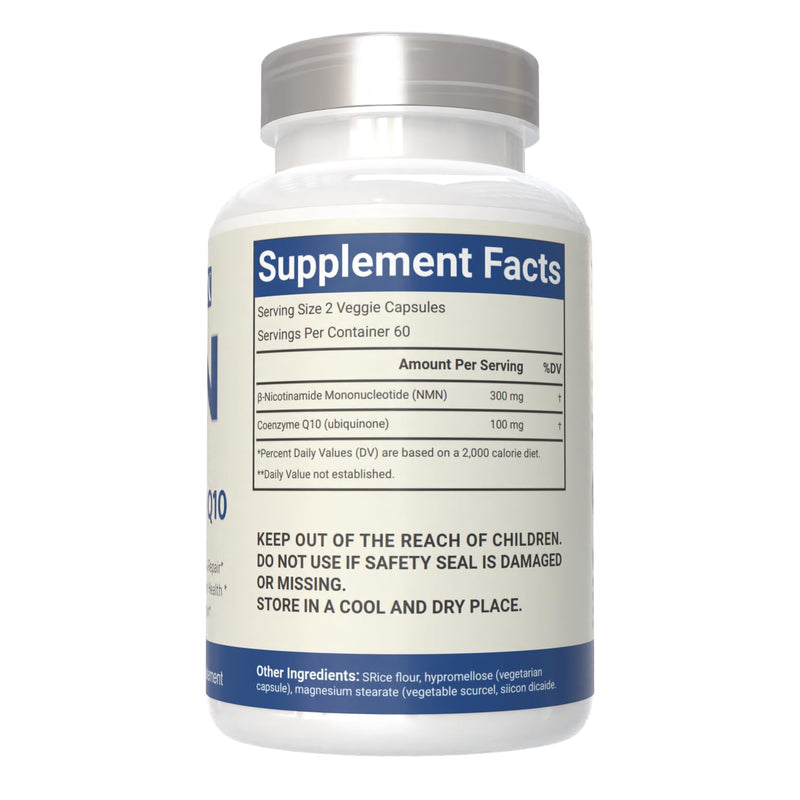 Nicotinamide with CoQ10 Coenzyme Q10, Vegetarian Capsules, 120 Count, Vitamin B3 Supplement